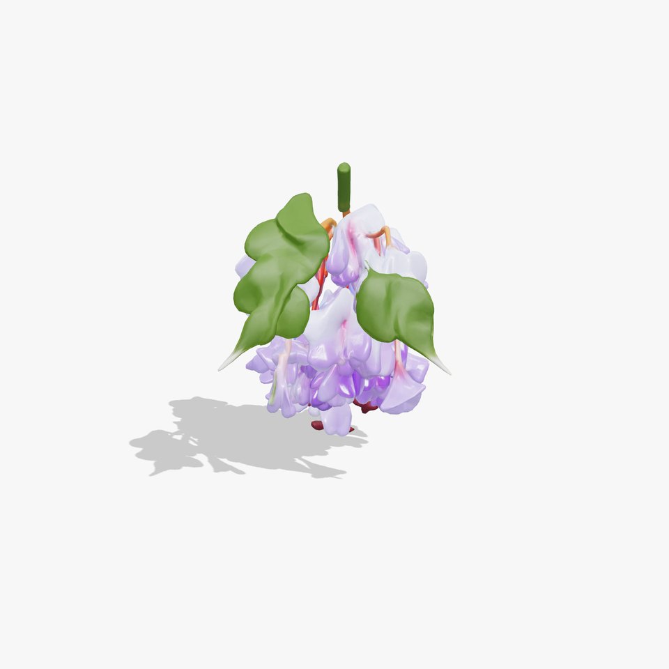 Bicolor Wisteria Petals 3D Model Pack
